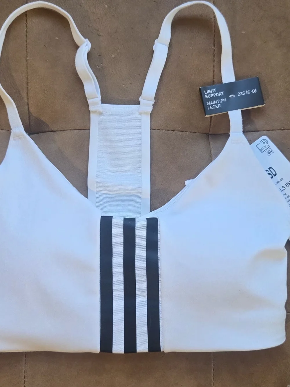 AEROREADY White Mesh-Back Sports Bra